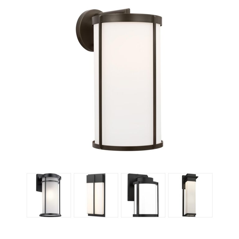 Generation Lighting Luning Antique Bronze Outdoor Wall Lantern with Opal Etched Glass