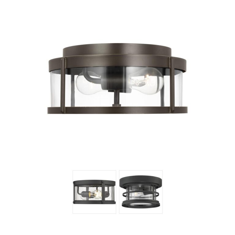 Generation Lighting Luning Antique Bronze Aluminum Outdoor Flush Mount