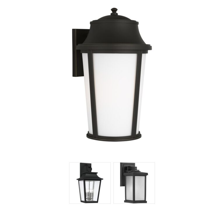 Generation Lighting Portola Antique Bronze Outdoor Wall Lantern with Etched Glass