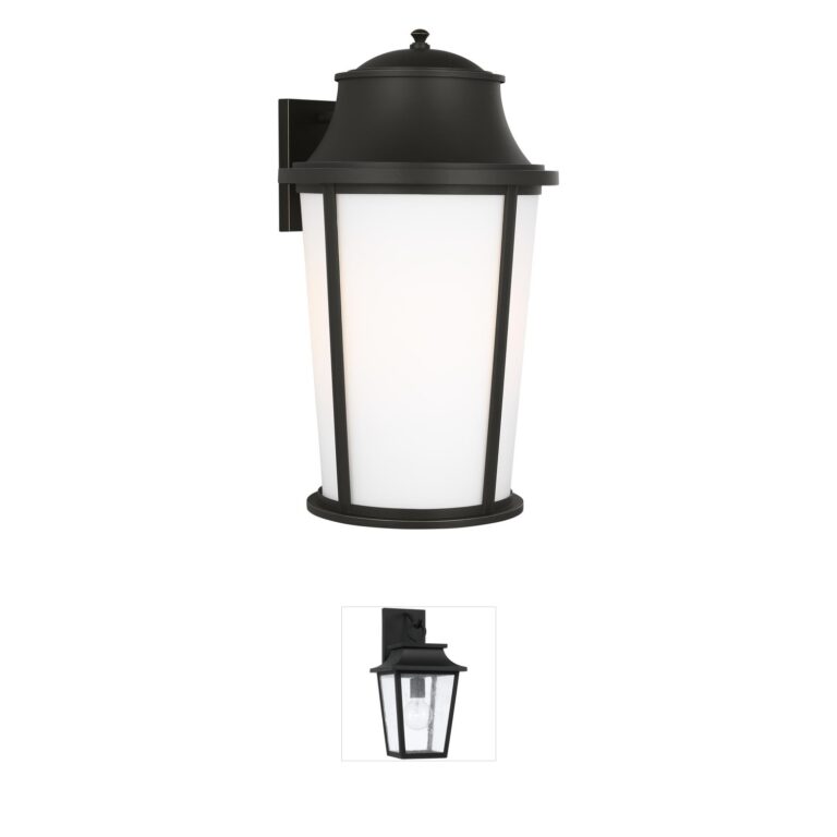 Generation Lighting Portola Antique Bronze Outdoor Lantern with Etched White Glass