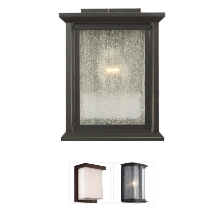 Generation Lighting Audley 10-Inch Antique Bronze Outdoor Wall Lantern with Seeded Glass