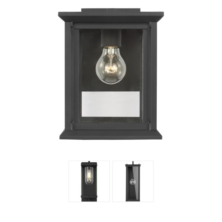 Generation Lighting Audley Textured Black Aluminum Outdoor Wall Lantern