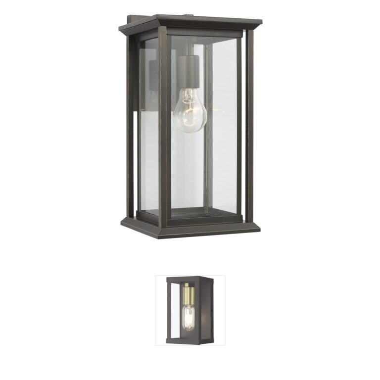 Generation Lighting Audley Antique Bronze Outdoor Wall Lantern with Clear Glass