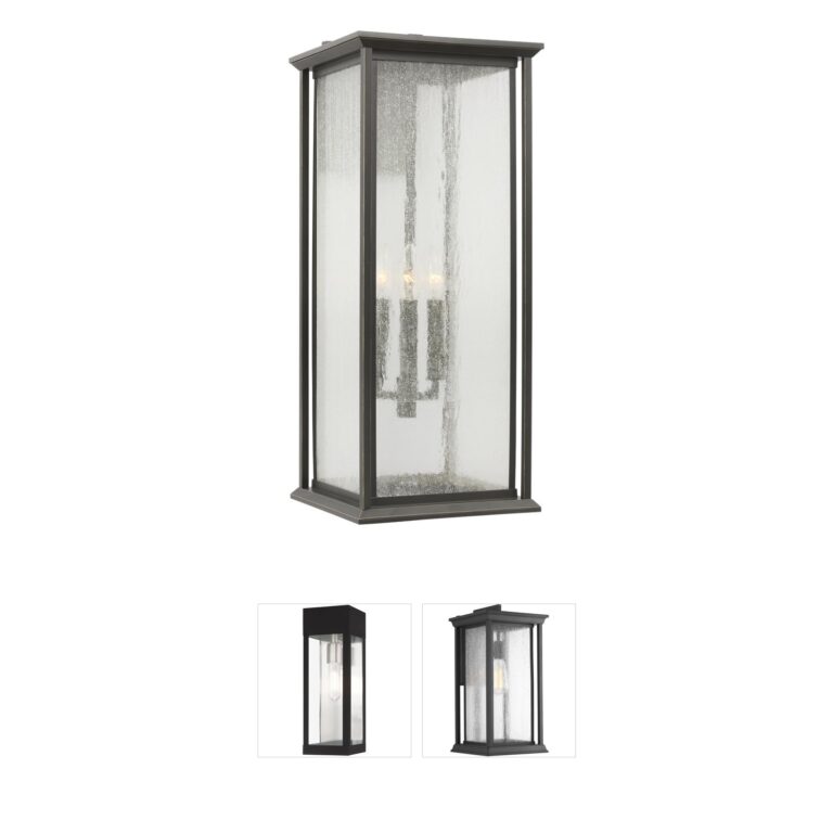 Generation Lighting Audley Antique Bronze Outdoor Wall Lantern with Seeded Glass