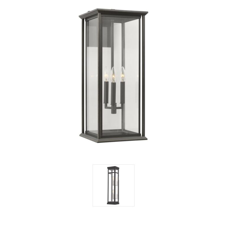 Generation Lighting Audley Extra Large Antique Bronze Outdoor Wall Lantern with Clear Glass