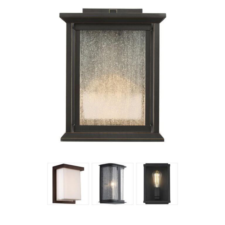 Generation Lighting Audley Antique Bronze Seeded Glass Outdoor Wall Light