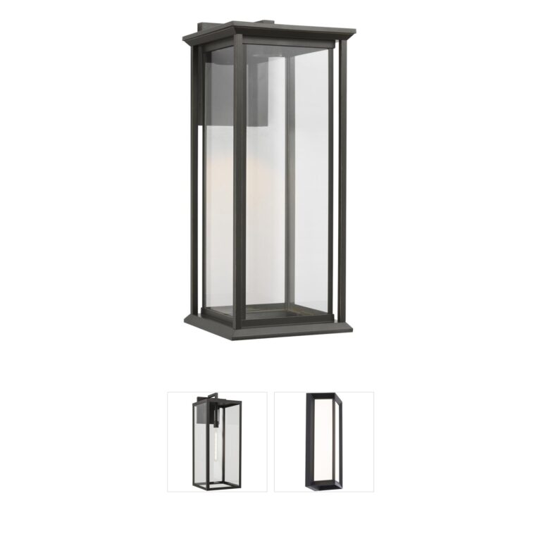 Generation Lighting Audley 20-inch Antique Bronze Outdoor Wall Lantern with Clear Glass and Integrated LED