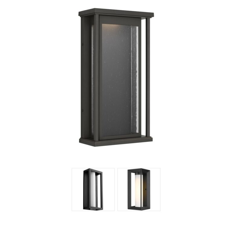 Generation Lighting Faywood Antique Bronze LED Outdoor Wall Lantern with Seeded Glass