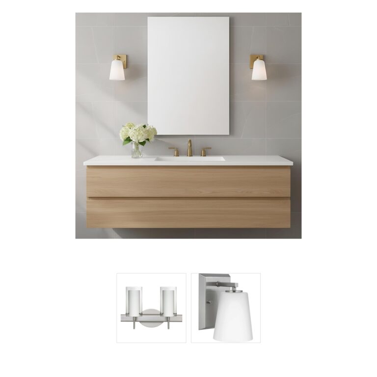 Generation Lighting Miles Satin Brass 1-Light Vanity with Etched Glass