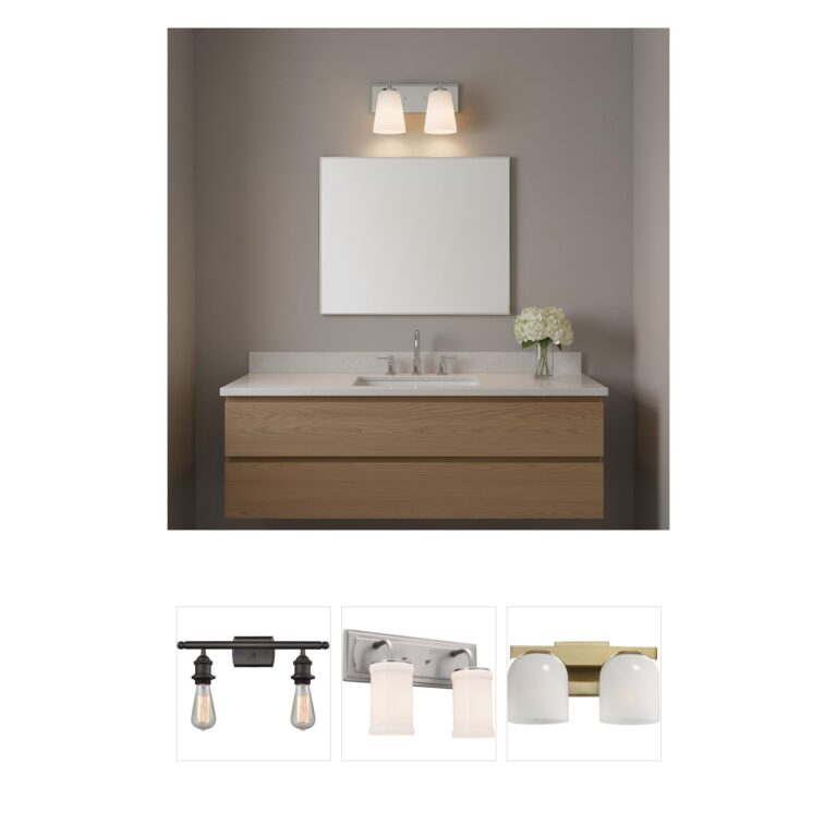 Generation Lighting Miles 2-Light Chrome Vanity with White Etched Glass