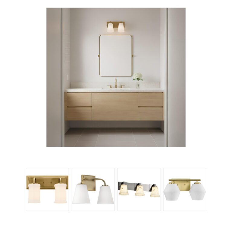 Generation Lighting Miles 2-Light Satin Brass Vanity with White Etched Glass