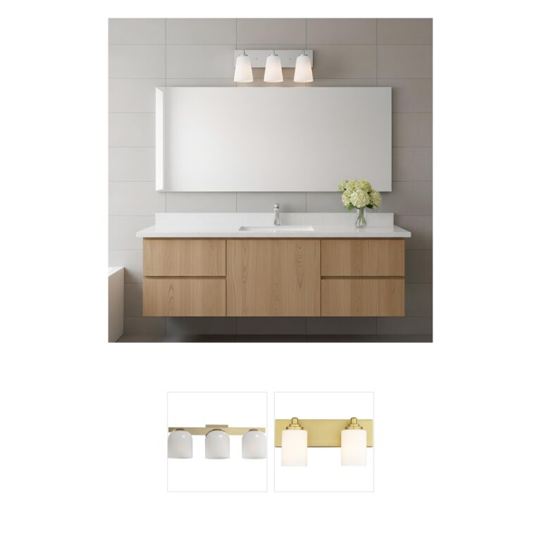 Generation Lighting Miles 3-Light Chrome Vanity with Etched Glass
