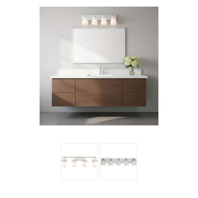Generation Lighting Miles 25-Inch 4-Light Chrome Vanity with White Etched Glass