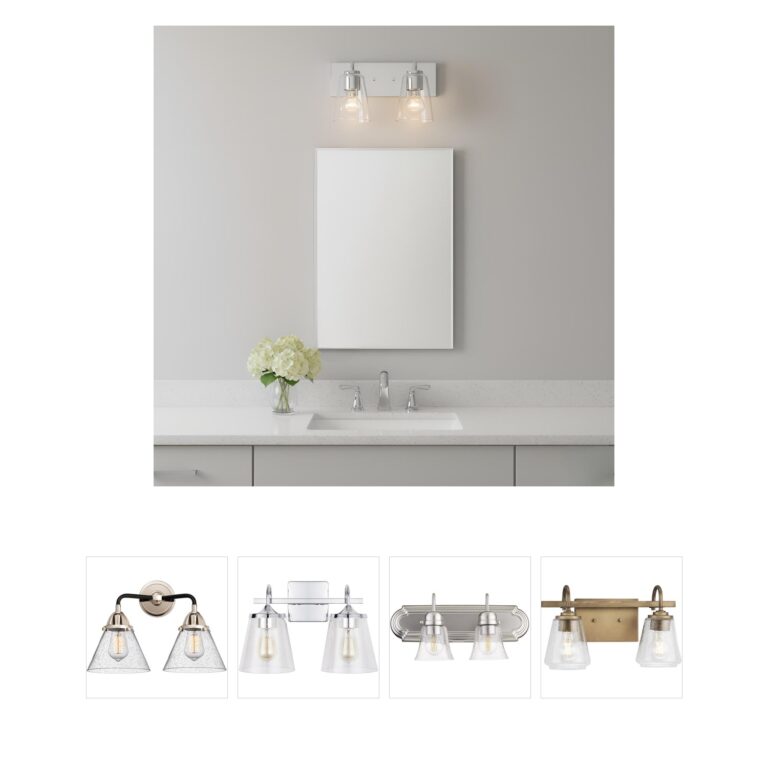 Generation Lighting Miles 2-Light Chrome Vanity with Clear Glass