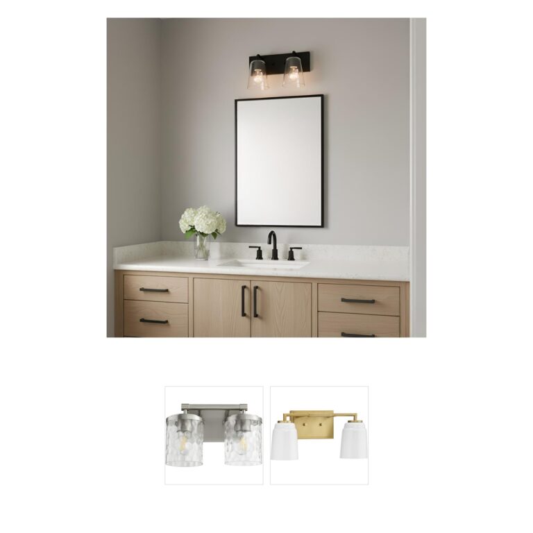 Generation Lighting Miles 2-Light Midnight Black Vanity with Clear Glass