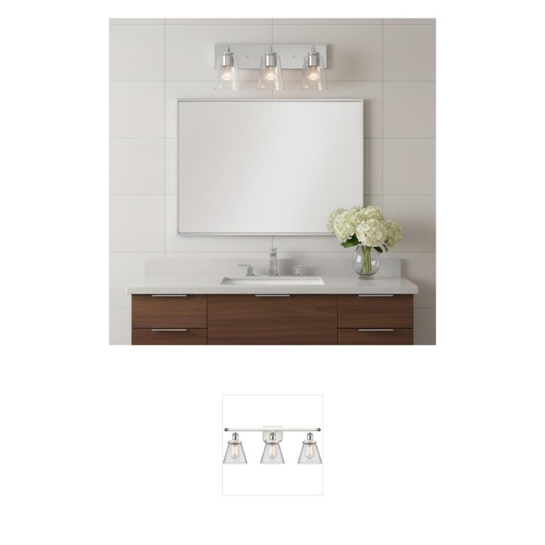 Generation Lighting Miles 18-Inch 3-Light Chrome Vanity with Clear Glass