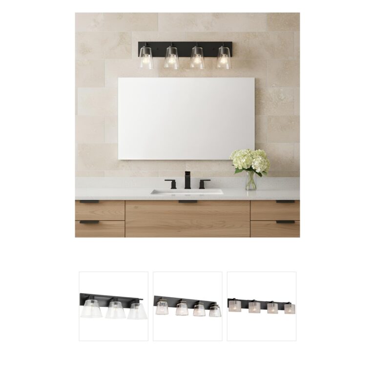 Generation Lighting Miles 4-Light Midnight Black Vanity with Clear Glass