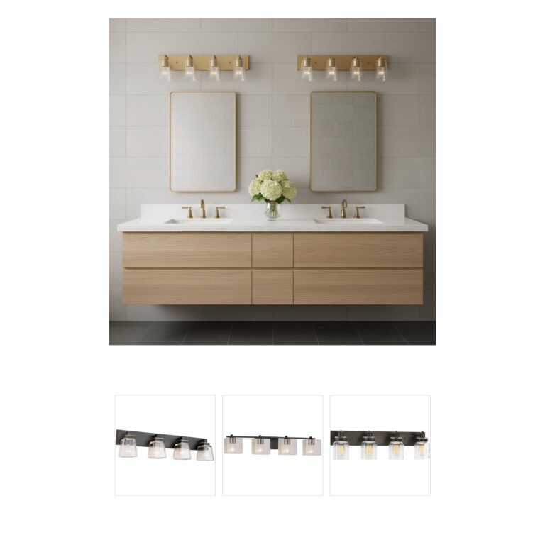 Generation Lighting Miles 4-Light Satin Brass Vanity with Clear Glass