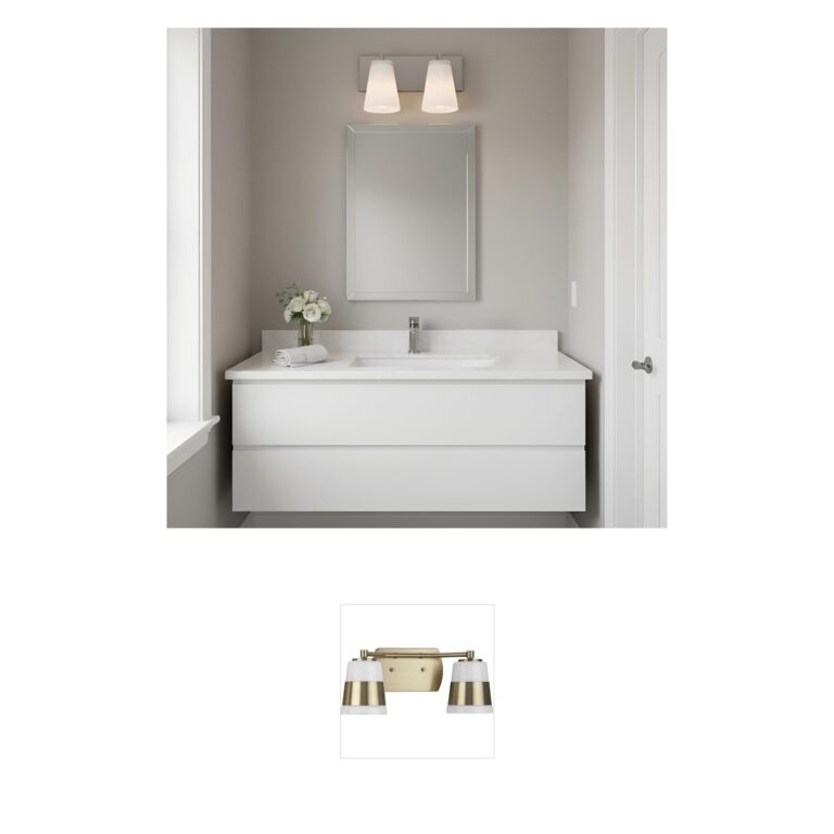 Generation Lighting Upson 2-Light Brushed Nickel Vanity with Clear Fluted Glass
