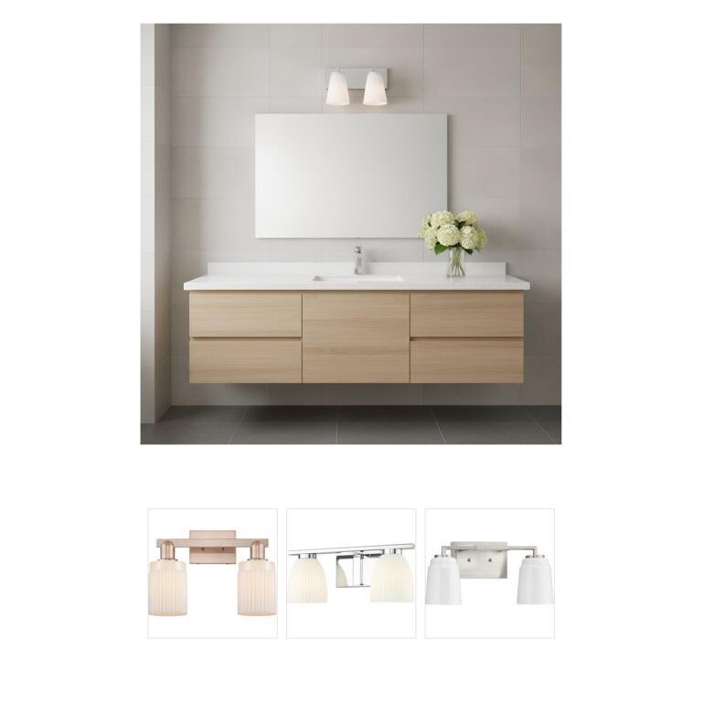 Generation Lighting Upson 2-Light Chrome Vanity with Fluted Glass