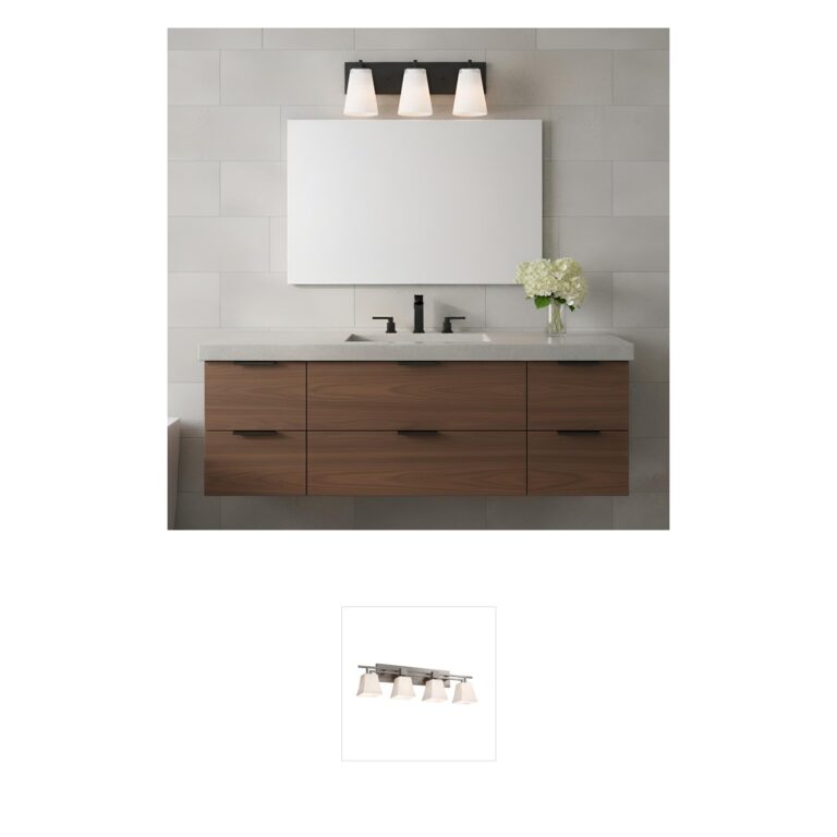 Generation Lighting Upson 3-Light Midnight Black Vanity with Fluted Glass