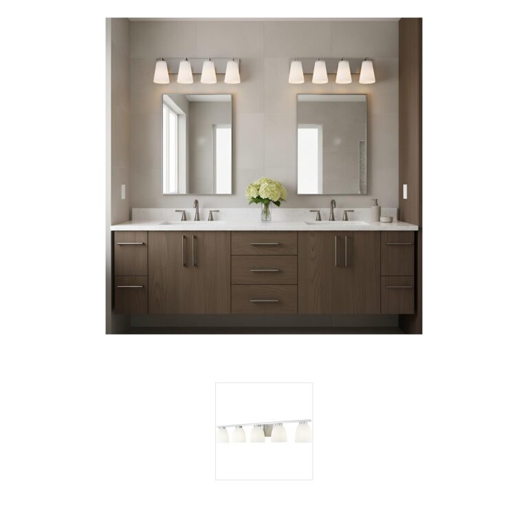 Generation Lighting Upson 4-Light Brushed Nickel Vanity with Fluted Glass