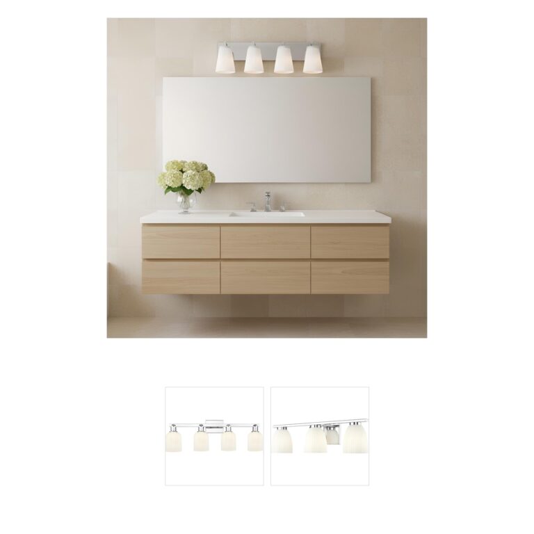 Generation Lighting Upson 4-Light Chrome Vanity with Fluted Glass