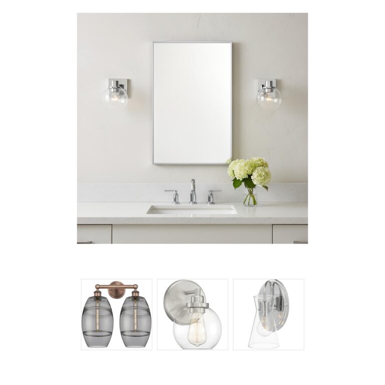 Generation Lighting Rito 1-Light Chrome and Clear Glass Small Bath Vanity Light