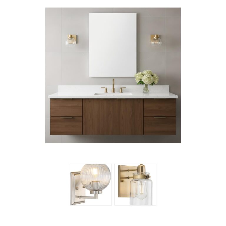 Generation Lighting Rito Satin Brass 1-Light Bathroom Vanity Sconce with Clear Glass