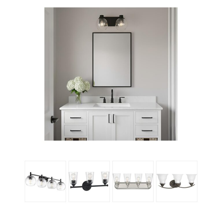 Generation Lighting Rito 2-Light Midnight Black Vanity with Clear Glass