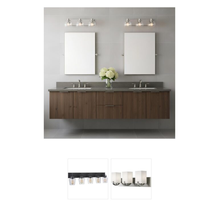 Generation Lighting Rito 3-Light Brushed Nickel Vanity with Clear Glass