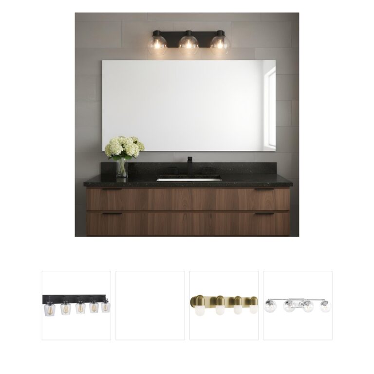 Generation Lighting Rito 3-Light Midnight Black Vanity with Clear Glass