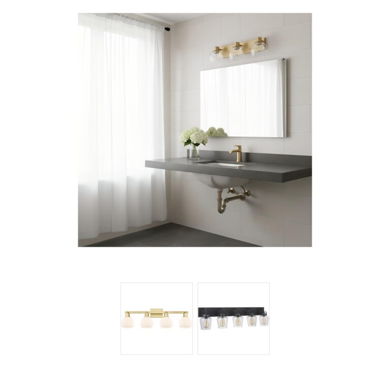 Generation Lighting Rito 3-Light Satin Brass Vanity Light with Clear Glass