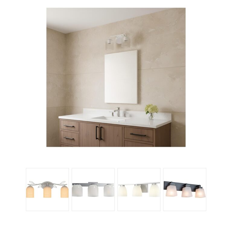 Generation Lighting Eisele 2-Light Matte White Vanity with Clear Ribbed Glass