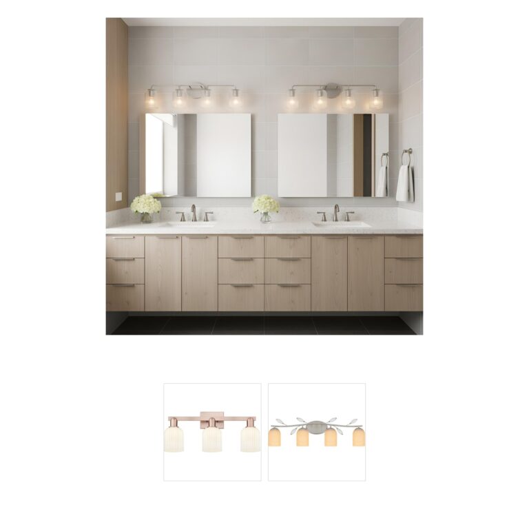 Generation Lighting Eisele 4-Light Brushed Nickel Vanity with Clear Ribbed Glass