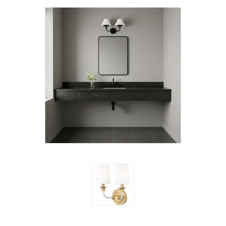 Generation Lighting Mendota Midnight Black Sconce with Opal Etched Glass