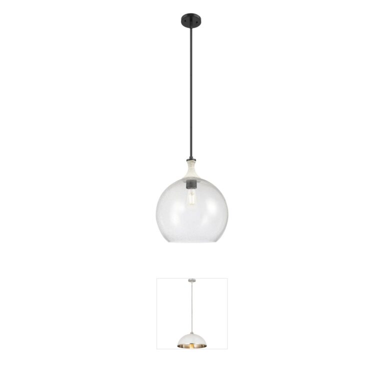 Innovations Lighting Astor Matte Black Seedy Glass Globe Pendant