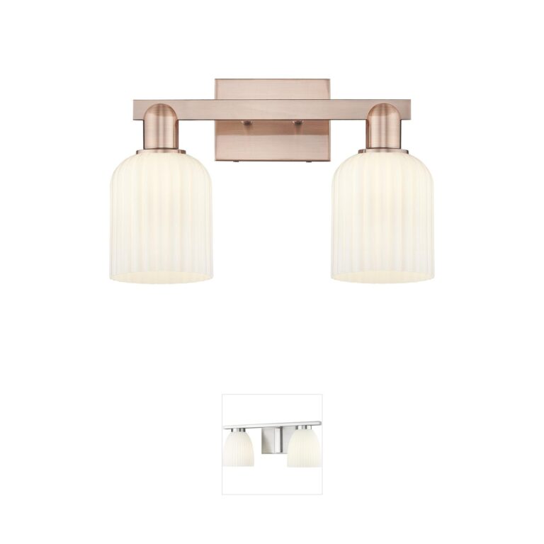 Innovations Lighting Bridal Veil Two-Light Antique Copper Bath Sconce
