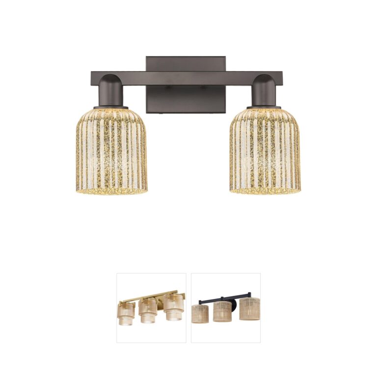 Innovations Lighting Bridal Veil 2-Light Oil Rubbed Bronze Vanity with Mercury Glass