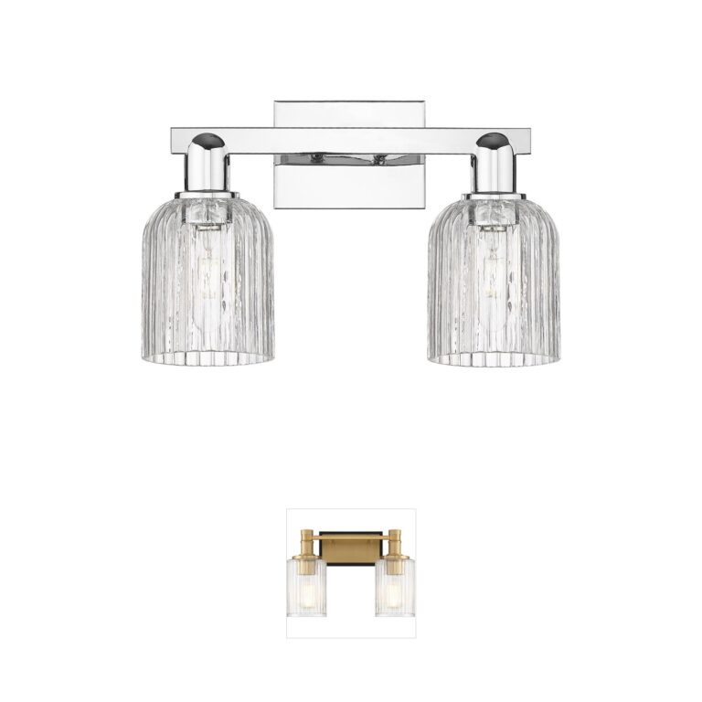 Innovations Lighting Bridal Veil 2-Light Polished Chrome Vanity with Hand-Blown Glass