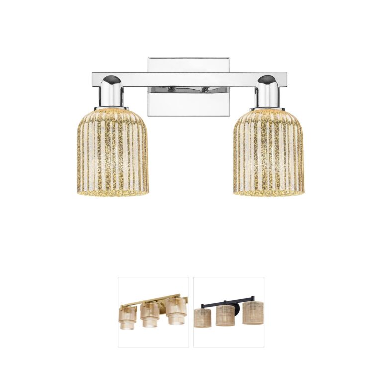 Innovations Lighting Bridal Veil 2-Light Polished Chrome Vanity with Mercury Glass
