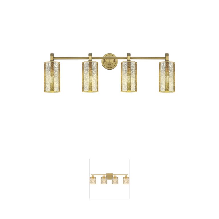 Innovations Lighting Crown Point Brushed Brass 4-Light Vanity with Mercury Glass Shades