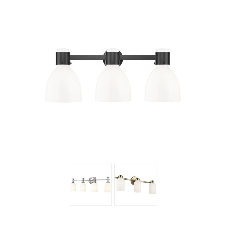 Innovations Lighting Lawton Bell 3-Light Matte Black Vanity with Hand-Blown Glass
