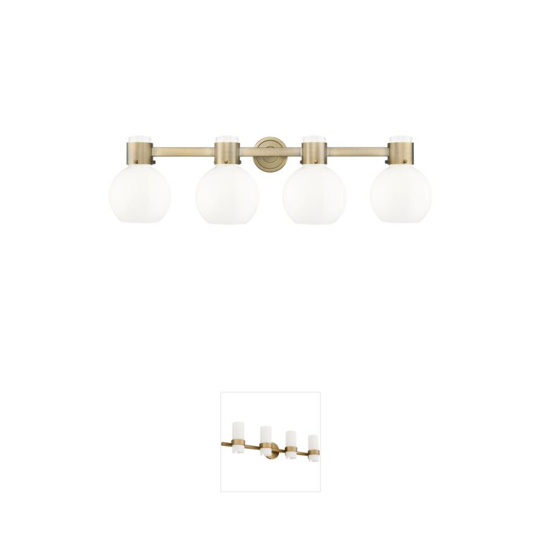 Innovations Lighting Lawton Sphere 4-Light Brushed Brass Globe Vanity Light