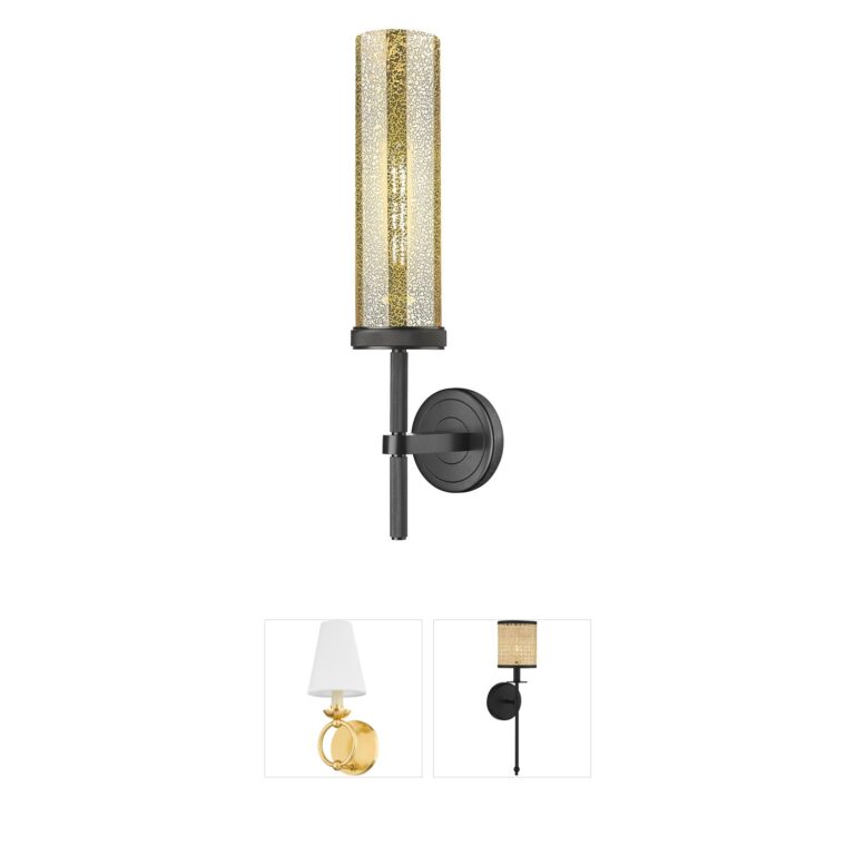 Innovations Lighting Lincoln Matte Black Wall Sconce with Mercury Glass