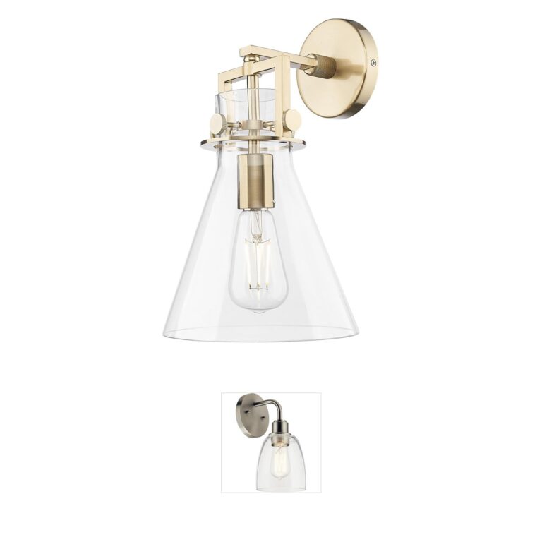 Innovations Lighting Newton Cone Champagne Bronze Wall Sconce with Clear Hand Blown Glass