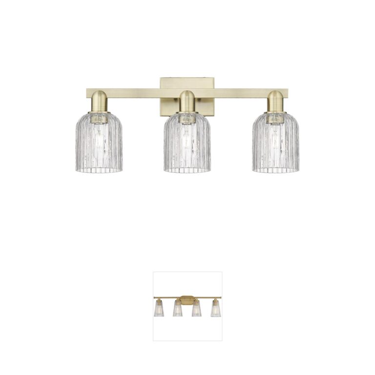 Innovations Lighting Bridal Veil Antique Brass & Clear Glass 3-Light Vanity