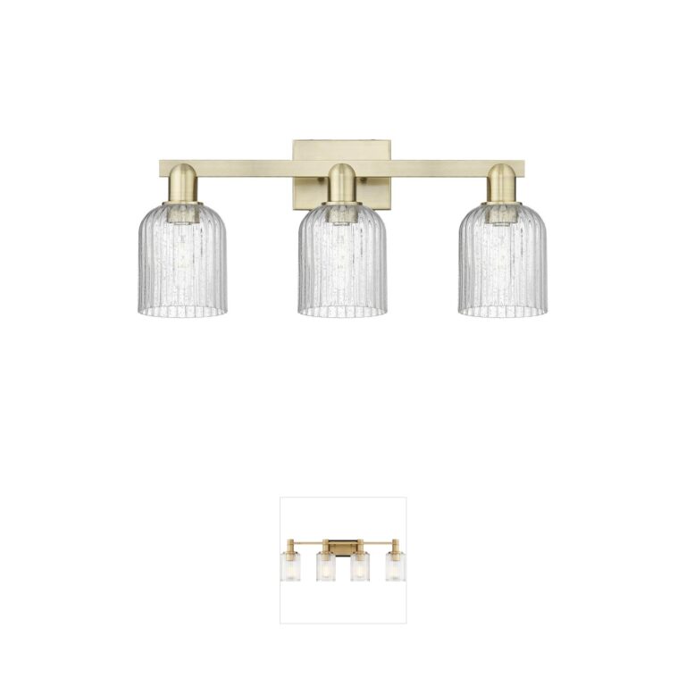 Innovations Lighting Bridal Veil 3-Light Antique Brass Vanity with Seedy Glass
