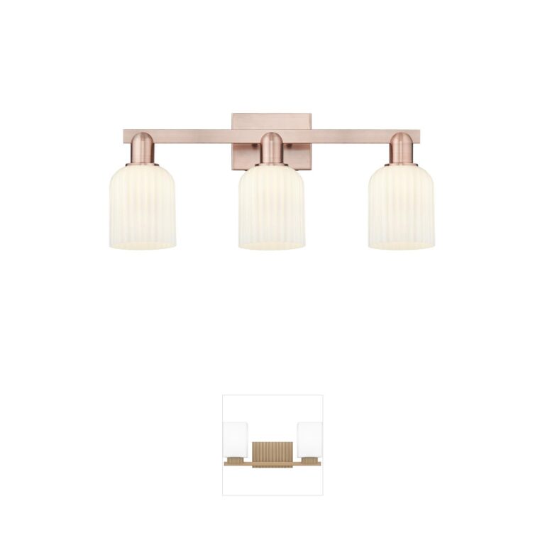Innovations Lighting Bridal Veil 3-Light Antique Copper Vanity