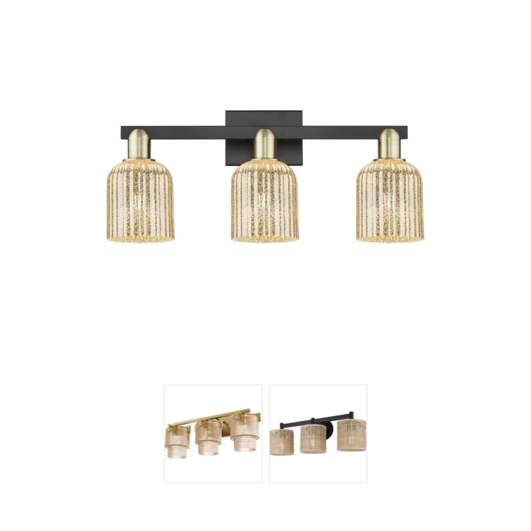 Innovations Lighting Bridal Veil 24-Inch Mercury Glass 3-Light Vanity